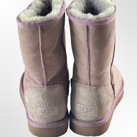 UGG Light Pink Suede Winter Boots in size 6 - Picture 4 of 7
